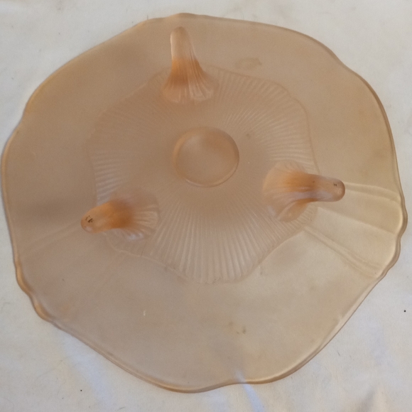 Vintage Lancaster Frosted Pink Cake Plate 1930s - Picture 2 of 4